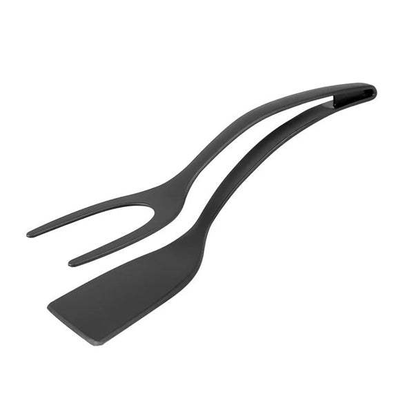 2-In-1 Nylon Grip Flip Tongs and Egg Spatula: Steak Spatula Tongs, Pancake Turner, and More - Kitchen Accessories