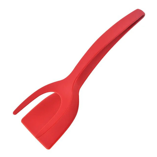 2-In-1 Nylon Grip Flip Tongs and Egg Spatula: Steak Spatula Tongs, Pancake Turner, and More - Kitchen Accessories