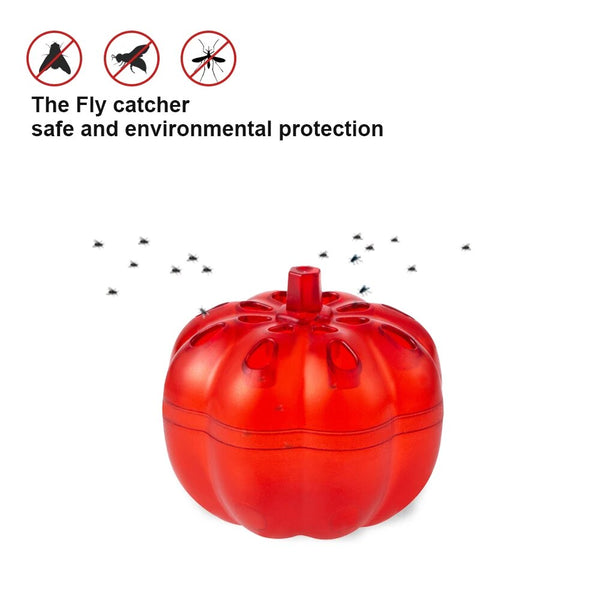 2Pcs Fruit Fly Trap Red Pumpkin Shape Fruit Fly Killer Home Kitchen Non-Toxic Gnat Killer Fly Catcher Pest Insect Control