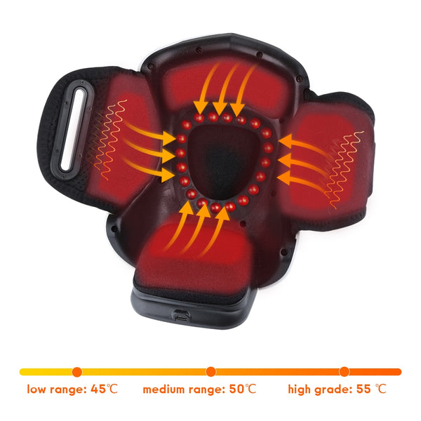 Electric Infrared Heating Knee Massager with Air Pressure, Vibration, and Physiotherapy Features for Pain Relief and Rehabilitation