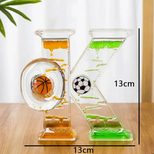 Creative Liquid Sports Oil Drop Hourglass - Stress Relieving Toy for Kids & Home Décor Gift