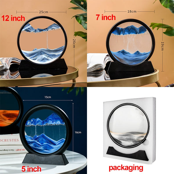 3D Moving Sand Art Picture: Various Sandscape Hourglass - Luxury Home Decor