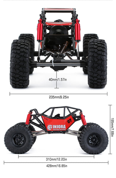 INJORA 310mm Wheelbase Rock Buggy Chassis With Tube Roll Cage for 1/10 RC Crawler Car Axial SCX10 90046 TRX4