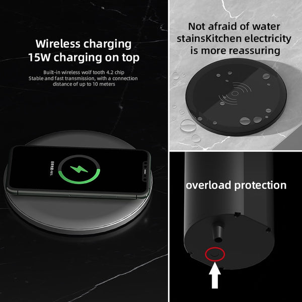 Automatic Pop-Up Socket: Universal Plug Adapter with USB Type-C Wireless Charging Port