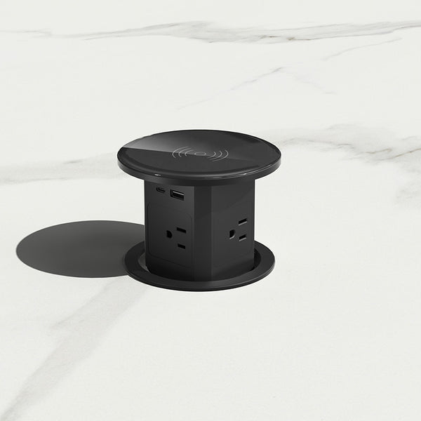 Automatic Pop-Up Socket: Universal Plug Adapter with USB Type-C Wireless Charging Port