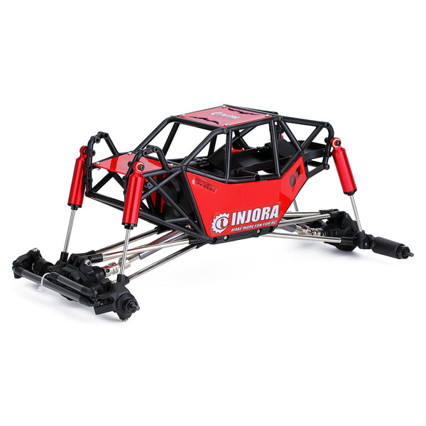 INJORA 310mm Wheelbase Rock Buggy Chassis With Tube Roll Cage for 1/10 RC Crawler Car Axial SCX10 90046 TRX4