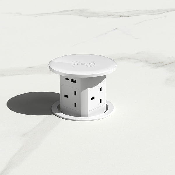 Automatic Pop-Up Socket: Universal Plug Adapter with USB Type-C Wireless Charging Port