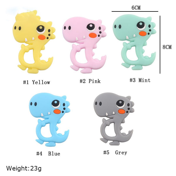 Silicone Teether Dinosaur Rattle Baby Teething Pendant DIY Pacifier Clip Accessories Baby Nursing Gifts - Shopsteria