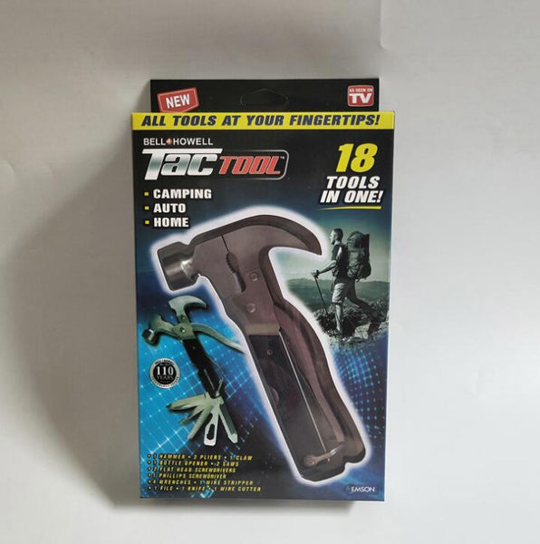 TAC TOOL 18 IN 1  Camping Multi Tools Multifunction Claw Hammer Outdoor Survival Gear Folding - Shopsteria