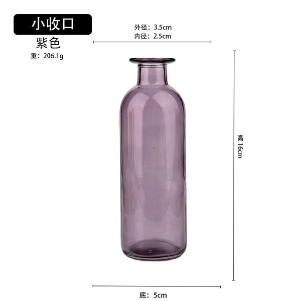 Vase Living Room Dried Flowers Nordic Ins Style Glass Transparent Dill Home Decoration Accessories Flower Vases For Homes - Shopsteria