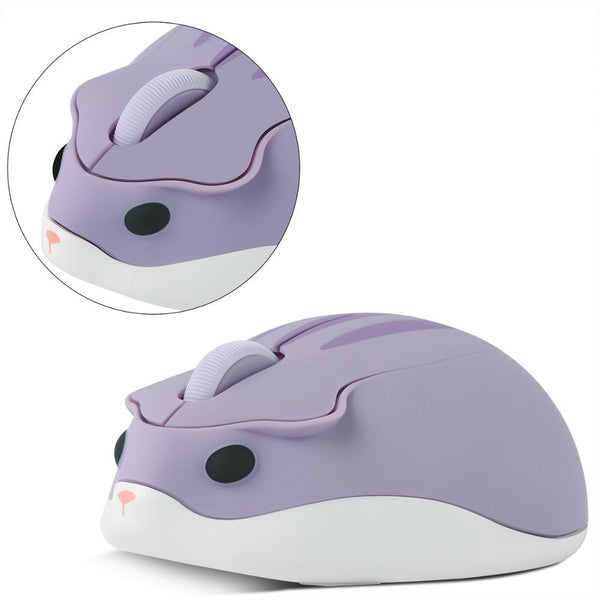 2.4G Wireless Optical Mouse Cute Hamster Cartoon Computer Mice Ergonomic Mini 3D Office Mouse For Kid Girl Gift PC Tablet - Shopsteria