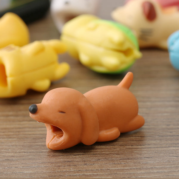 Cable Protector for iPhone Cable Charger USB Cable Winder Holder Accessory Organizer Cute Animal Doll Model Funny - Shopsteria