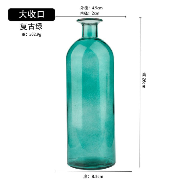 Vase Living Room Dried Flowers Nordic Ins Style Glass Transparent Dill Home Decoration Accessories Flower Vases For Homes - Shopsteria