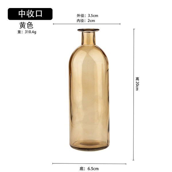 Vase Living Room Dried Flowers Nordic Ins Style Glass Transparent Dill Home Decoration Accessories Flower Vases For Homes - Shopsteria
