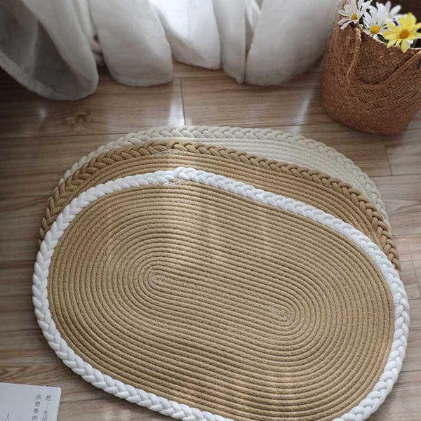 Hand-woven Japanese-style Minimalist Floor Mat Study Bedroom - Shopsteria007