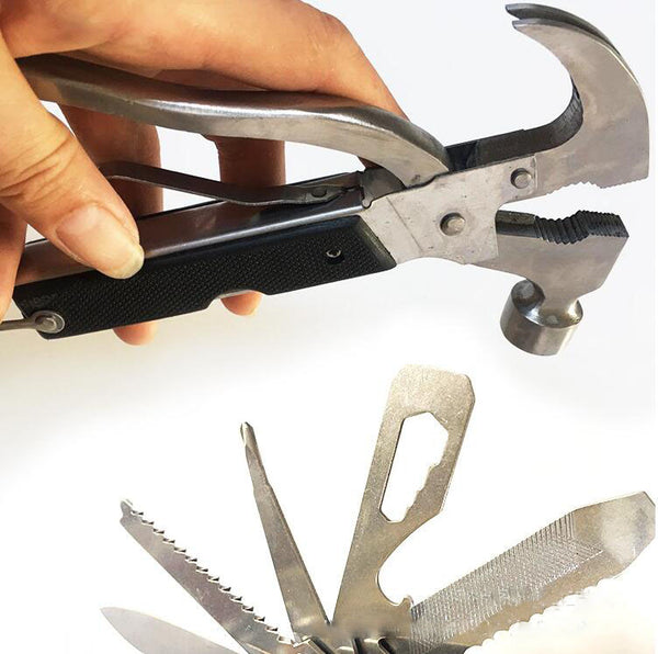 TAC TOOL 18 IN 1  Camping Multi Tools Multifunction Claw Hammer Outdoor Survival Gear Folding - Shopsteria