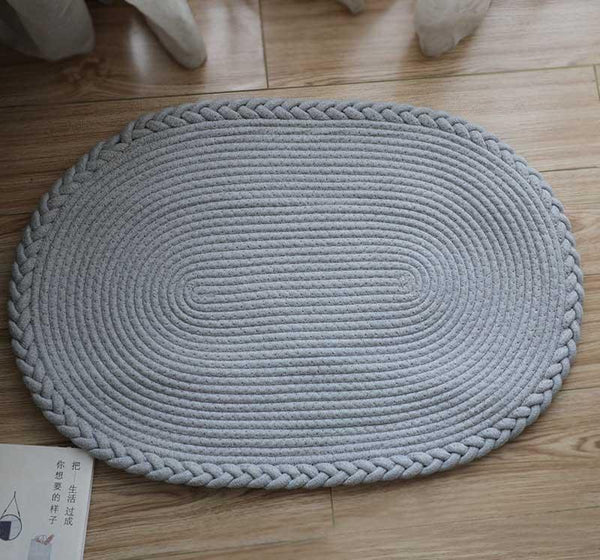 Hand-woven Japanese-style Minimalist Floor Mat Study Bedroom - Shopsteria007