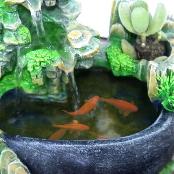 Wealth Feng Shui Tabletop Waterfall Fountain (LED Lights Spray Optional) - Shopsteria