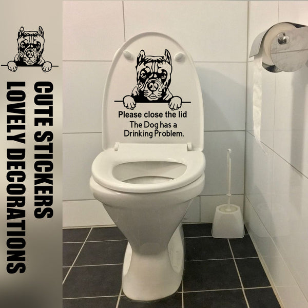 Dog Stickers Prompt Closing Door Stickers Living Room Bedroom Refrigerator Wall Toilet Stickers Decorative Stickers - Shopsteria