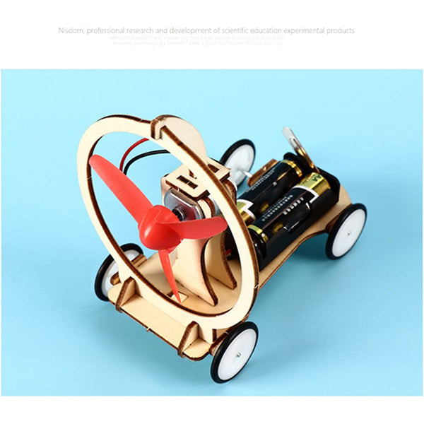 DIY Wind Power Electric Car Kit Educational Science - Shopsteria