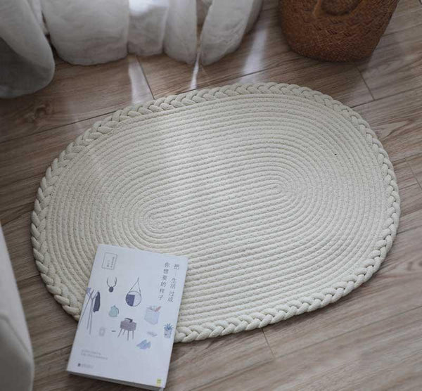 Hand-woven Japanese-style Minimalist Floor Mat Study Bedroom - Shopsteria007