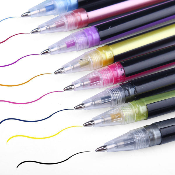 48pcs Colors Glitter Sketch Drawing Color Pen Markers Gel Pens Set Refill Rollerball Pastel Neon Marker Office School Stationery Gel Pens - Shopsteria