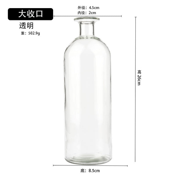 Vase Living Room Dried Flowers Nordic Ins Style Glass Transparent Dill Home Decoration Accessories Flower Vases For Homes - Shopsteria