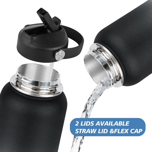 Stainless Steel Sports Water Bottle Double Wall Vacuum Insulated - Shopsteria