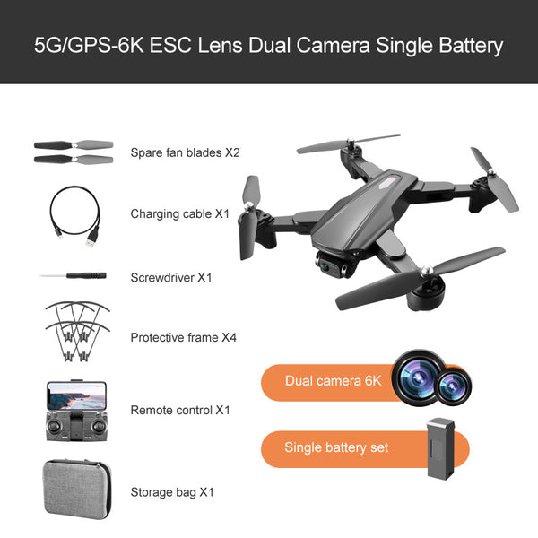 Drone GPS HD Aerial Photography 4K Dual-Camera Optical Flow Positioning Quadcopter - Shopsteria