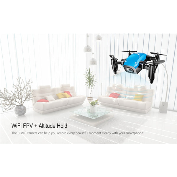 Mini Drone With Options of Camera or No Camera Foldable RC Quadcopter Altitude Hold Helicopter WiFi FPV Micro Pocket Drone - Shopsteria