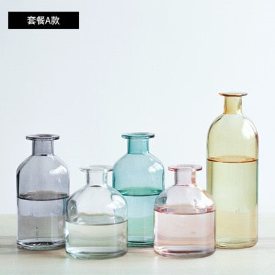 Vase Living Room Dried Flowers Nordic Ins Style Glass Transparent Dill Home Decoration Accessories Flower Vases For Homes - Shopsteria