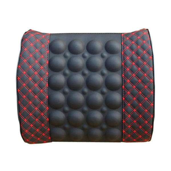 Car Lumbar Support Pillow 12V Electric Massage Auto Seat Back Relaxation Office Chair Waist Lumbar Support Cotton Cushion Pillow - Shopsteria