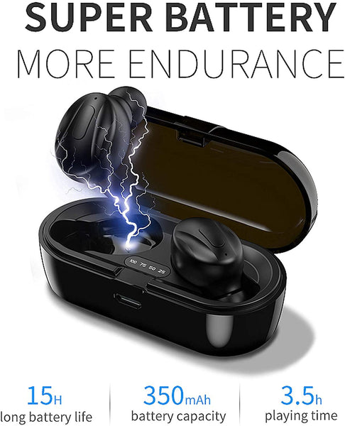 Bluetooth V5.0 Earphones TWS True Wireless Headphones In-Ear Earbuds Waterproof Mini Headsets HiFI Stereo Sports Earpiece - Shopsteria