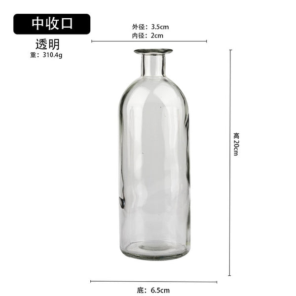 Vase Living Room Dried Flowers Nordic Ins Style Glass Transparent Dill Home Decoration Accessories Flower Vases For Homes - Shopsteria