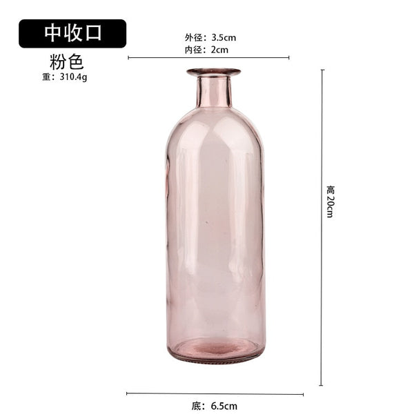 Vase Living Room Dried Flowers Nordic Ins Style Glass Transparent Dill Home Decoration Accessories Flower Vases For Homes - Shopsteria