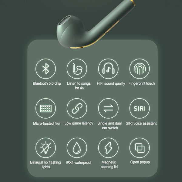 New Bluetooth Headphones Stereo Wireless Headphone Earbuds Handsfree Earphones - Shopsteria
