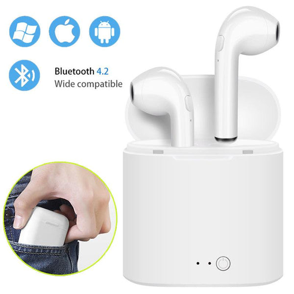 i7s TWS Mini Wireless Bluetooth Earphone Stereo Earbud Headset With Charging Box Mic For Iphone Xiaomi All Smart Phone air pods - Shopsteria007