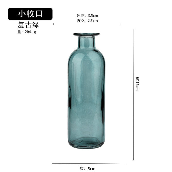 Vase Living Room Dried Flowers Nordic Ins Style Glass Transparent Dill Home Decoration Accessories Flower Vases For Homes - Shopsteria