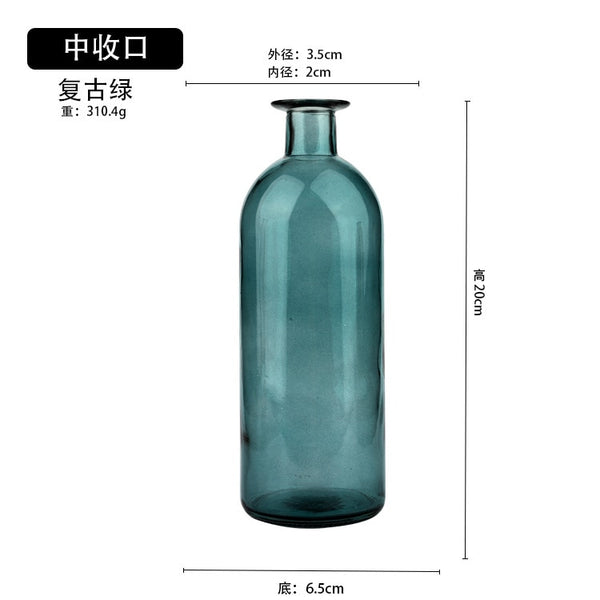 Vase Living Room Dried Flowers Nordic Ins Style Glass Transparent Dill Home Decoration Accessories Flower Vases For Homes - Shopsteria
