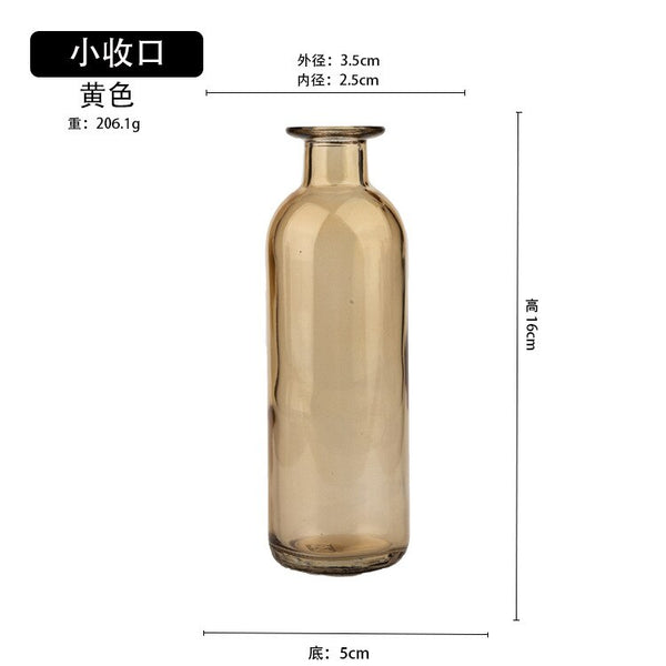 Vase Living Room Dried Flowers Nordic Ins Style Glass Transparent Dill Home Decoration Accessories Flower Vases For Homes - Shopsteria