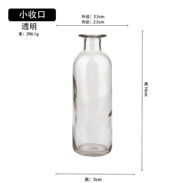 Vase Living Room Dried Flowers Nordic Ins Style Glass Transparent Dill Home Decoration Accessories Flower Vases For Homes - Shopsteria