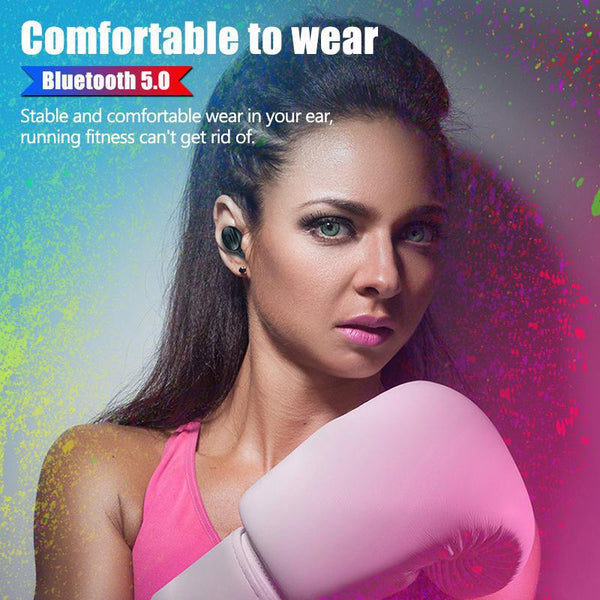 Bluetooth V5.0 Earphones TWS True Wireless Headphones In-Ear Earbuds Waterproof Mini Headsets HiFI Stereo Sports Earpiece - Shopsteria