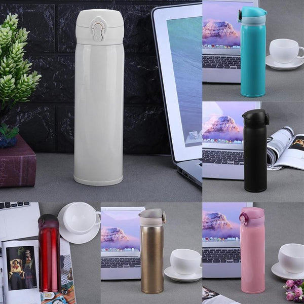 Travel Mug Water Coffee Thermos Stainless Steel Double Wall Thermal Cup - Shopsteria