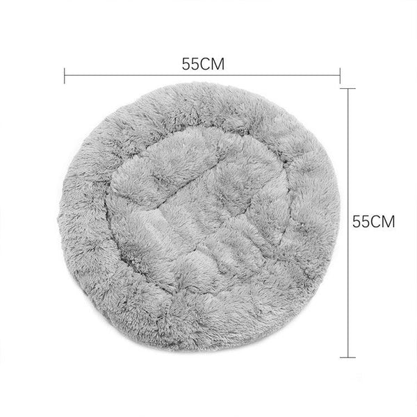22*22 Inch / 55*55 cm Colorful Dog Kennel Cat Kennel Pet Bed Round Plush Winter Dog Pad Cat Pad Small And Medium Dogs - Shopsteria