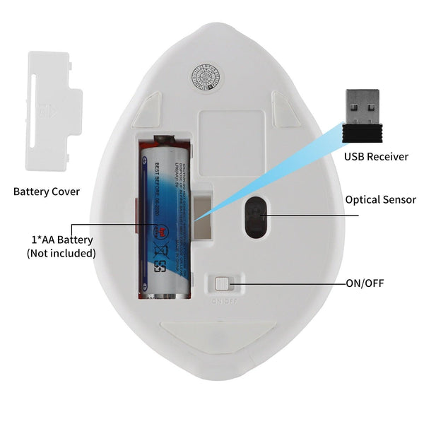 2.4G Wireless Optical Mouse Cute Hamster Cartoon Computer Mice Ergonomic Mini 3D Office Mouse For Kid Girl Gift PC Tablet - Shopsteria