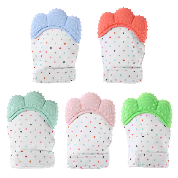 Baby Silicone Teething Beads Natural Thumb Sound Teether Glove Chewable Nursing Silicone Beads Washable FDA BPA FREE - Shopsteria