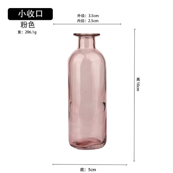 Vase Living Room Dried Flowers Nordic Ins Style Glass Transparent Dill Home Decoration Accessories Flower Vases For Homes - Shopsteria