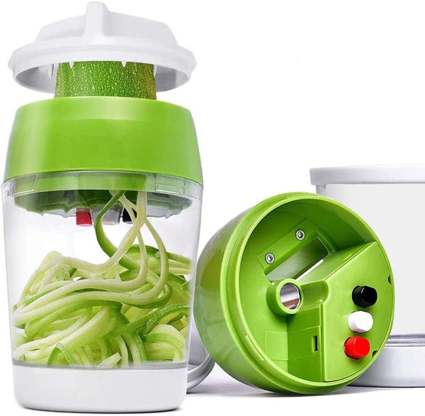 5 in1 Handheld Spiralizer Vegetable Slicer Adjustable Spiral Cutter - Shopsteria