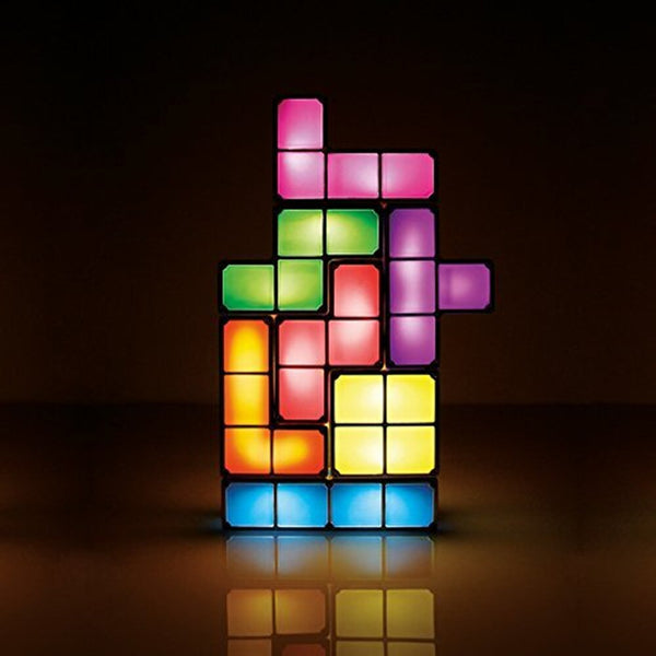 DIY Tetris Night Light Colorful Stackable Tangram Puzzles 7 Pieces LED Induction Interlocking Lamp 3D Toys Gift - Shopsteria