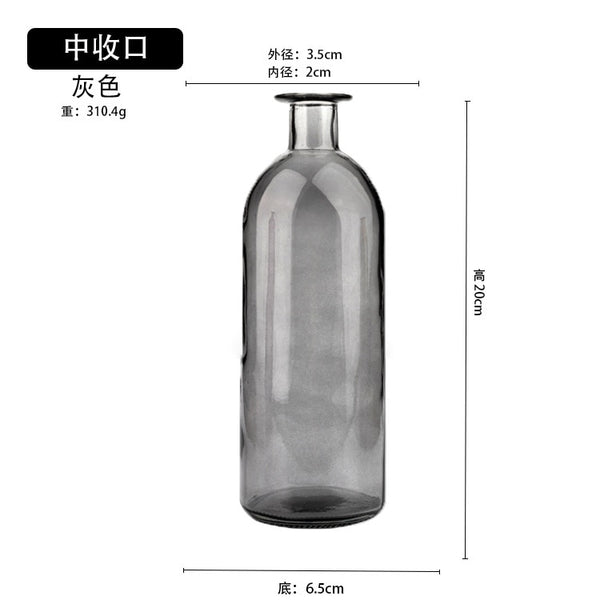 Vase Living Room Dried Flowers Nordic Ins Style Glass Transparent Dill Home Decoration Accessories Flower Vases For Homes - Shopsteria